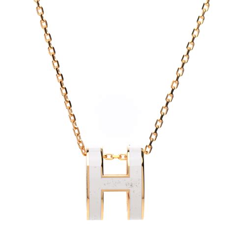 hermes gold h necklace|hermes necklace price.